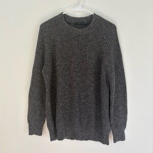 Jenni Kayne Women Oversized Cashmere Blend Grey Crew Neck Pullover Sweater